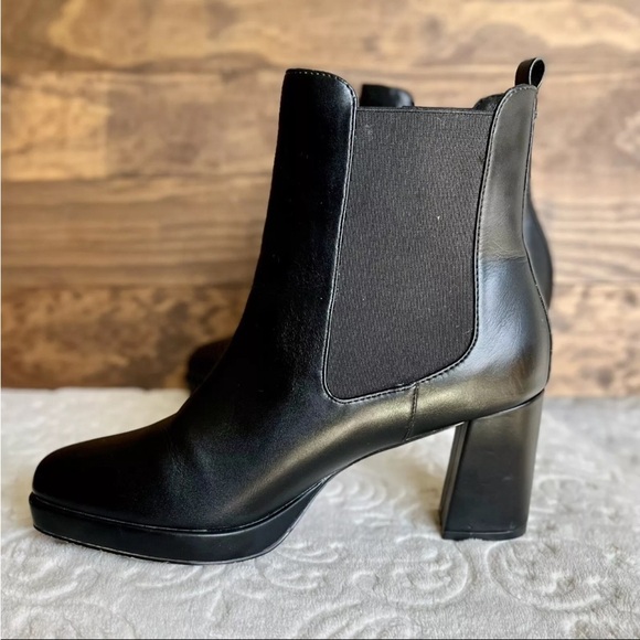 Chelsea Heel Boot Sz 10 French Connection Penny Black Vegan Leather Platform EUC - Picture 6 of 12